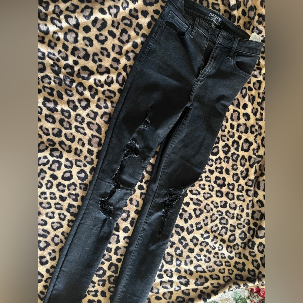 Abercrombie & Fitch Women's Dark Gray Skinny Jeans